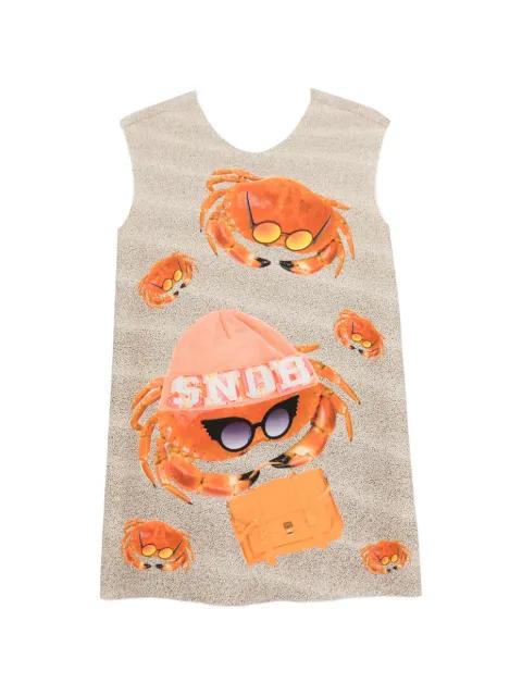 crab-print sleeveless mini dress by THE ARTISTYLIST