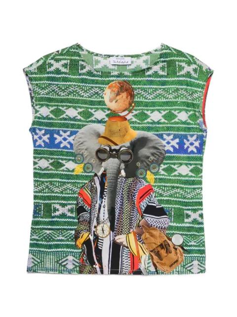 elephant-print geometric-print vest by THE ARTISTYLIST