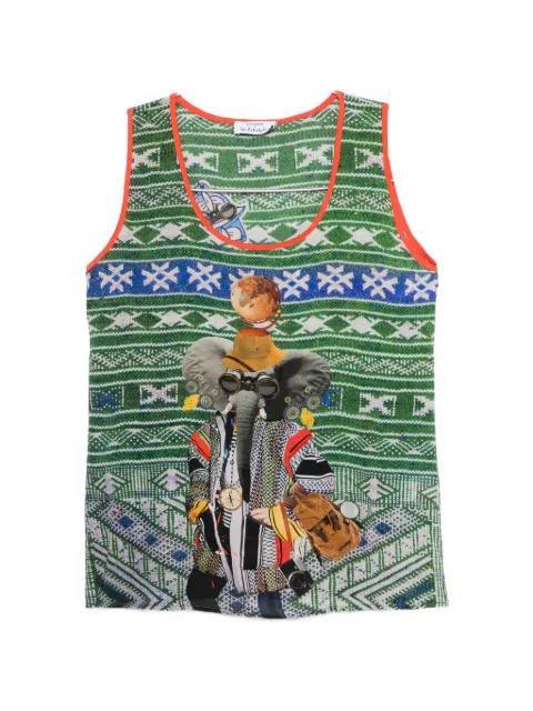 elephant-print tank top by THE ARTISTYLIST