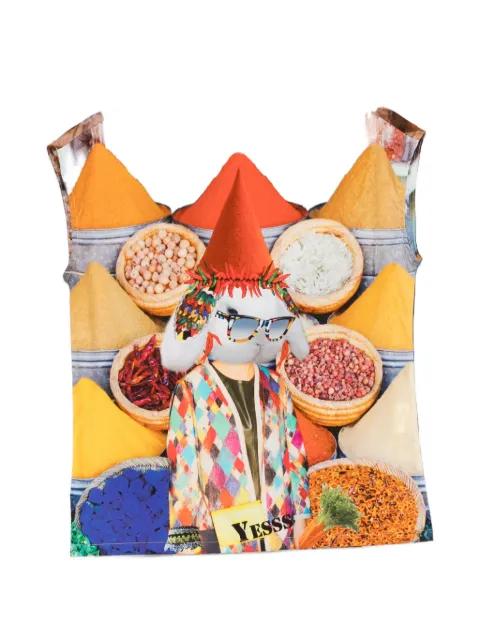 graphic-print cotton vest by THE ARTISTYLIST