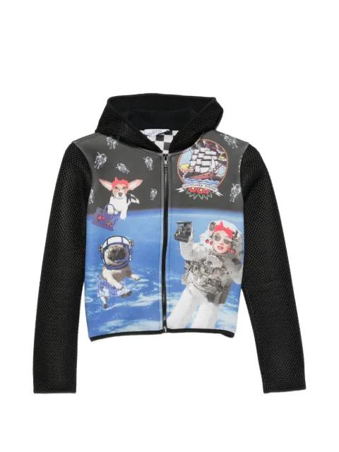 graphic-print hoodied jacket by THE ARTISTYLIST