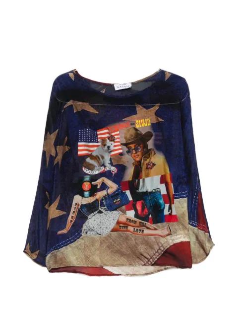 graphic-print long-sleeve blouse by THE ARTISTYLIST