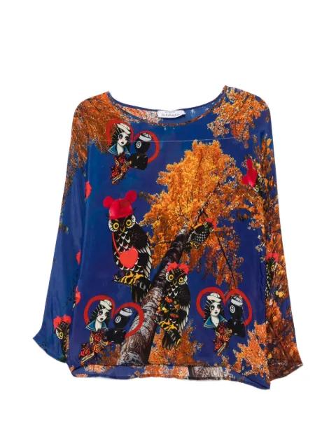 graphic-print long-sleeve blouse by THE ARTISTYLIST