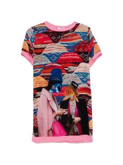 graphic-print short-sleeve mini dress by THE ARTISTYLIST
