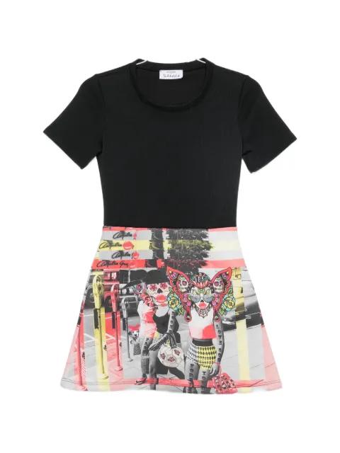 graphic-print short-sleeve mini dress by THE ARTISTYLIST