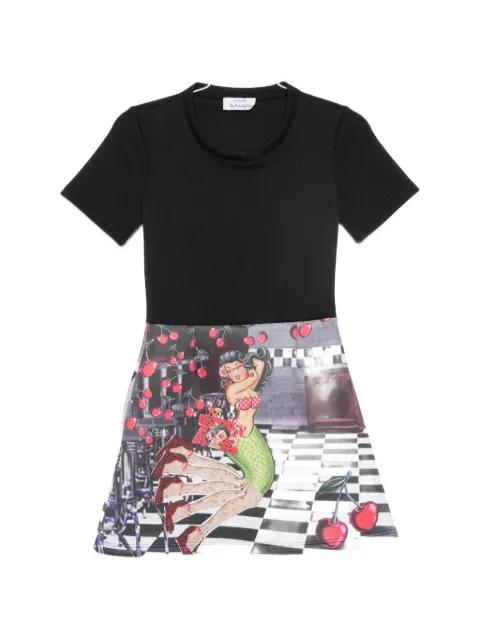 graphic-print short-sleeve mini dress by THE ARTISTYLIST