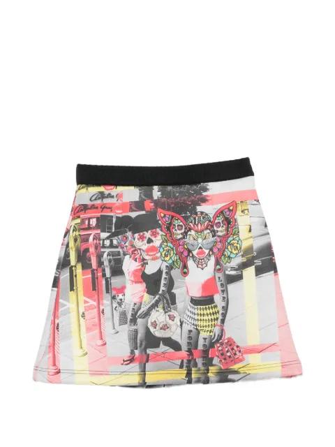 graphic-print silk mini skirt by THE ARTISTYLIST