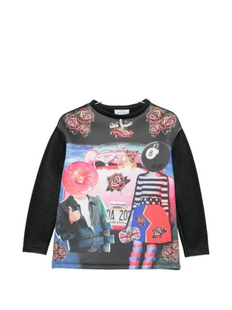 graphic-print textured-finish sweatshirt by THE ARTISTYLIST