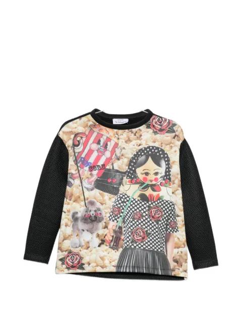 graphic-print textured-finish sweatshirt by THE ARTISTYLIST