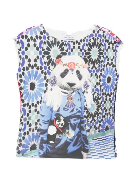 panda-print geometric-pattern tank top by THE ARTISTYLIST