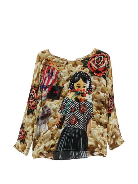 popcorn-print graphic-print blouse by THE ARTISTYLIST