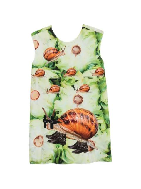 snail-print sleeveless mini dress by THE ARTISTYLIST