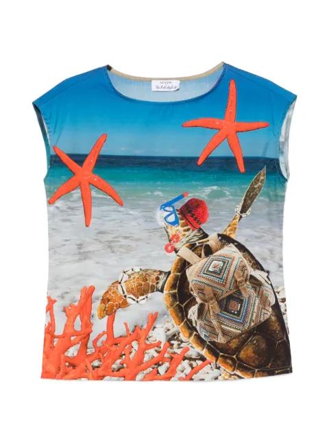 starfish turtle-print blouse by THE ARTISTYLIST