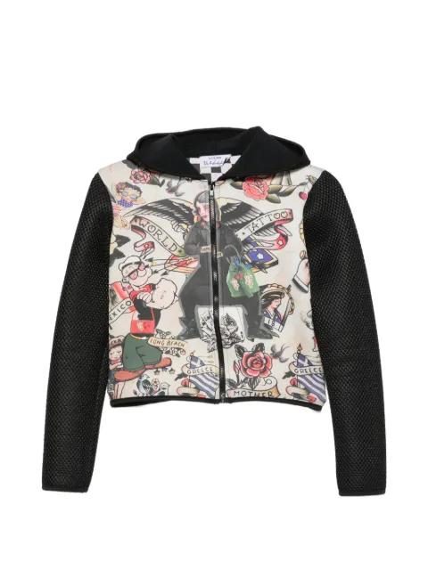 tattoo-print cropped hoodie by THE ARTISTYLIST