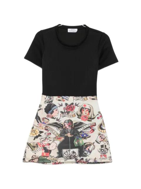 tattoo-print panelled mini dress by THE ARTISTYLIST