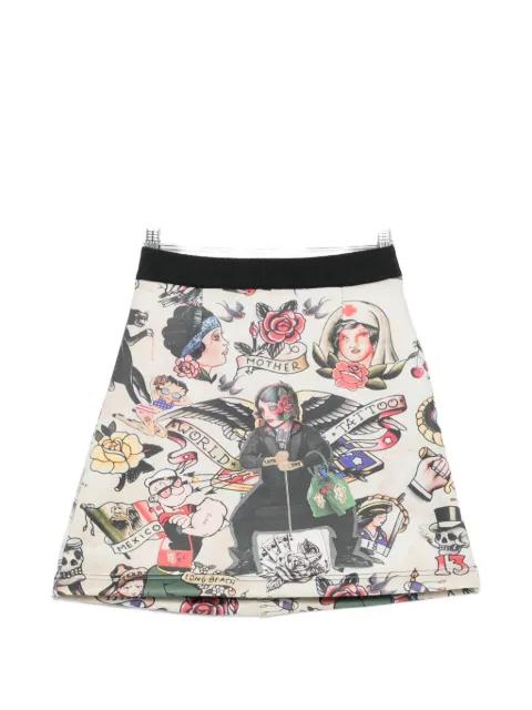 tattoo-print silk-blend skirt by THE ARTISTYLIST