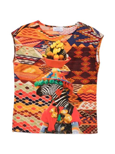 zebra-print cotton vest by THE ARTISTYLIST