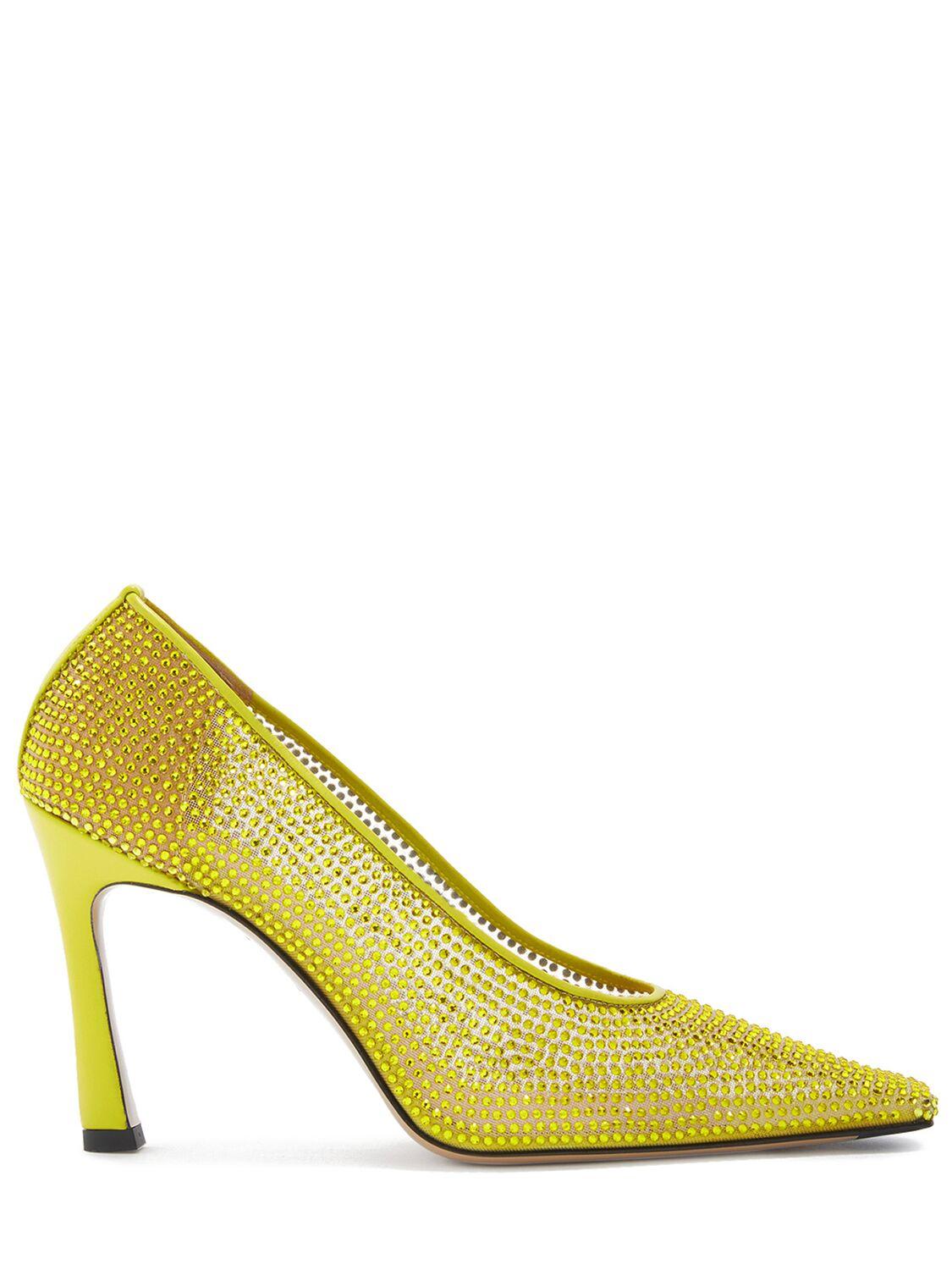 95mm Juno Mesh & Crystal Pumps by THE ATTICO