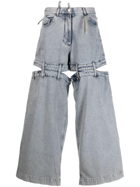 Ashton cut-out wide-leg jeans by THE ATTICO