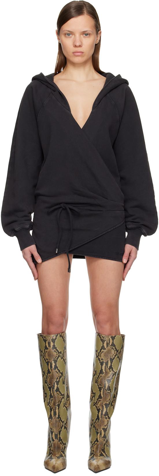 Black American Fleece Minidress by THE ATTICO