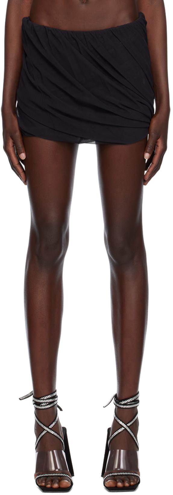 Black Gathered Miniskirt by THE ATTICO