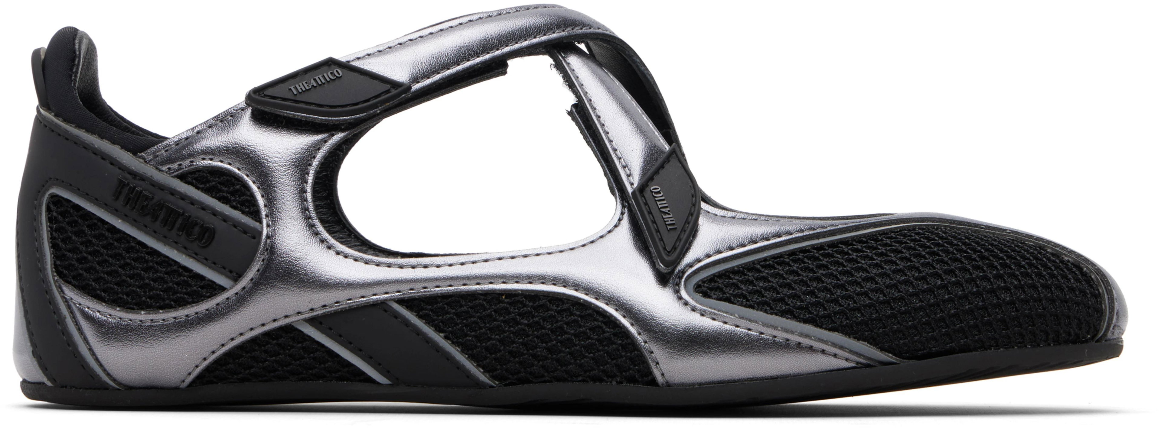 Black & Silver Floor 01 Ballerina Flats by THE ATTICO