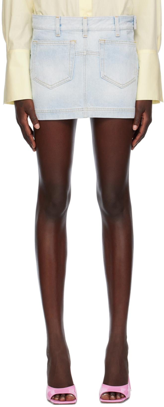 Blue Abra Denim Miniskirt by THE ATTICO