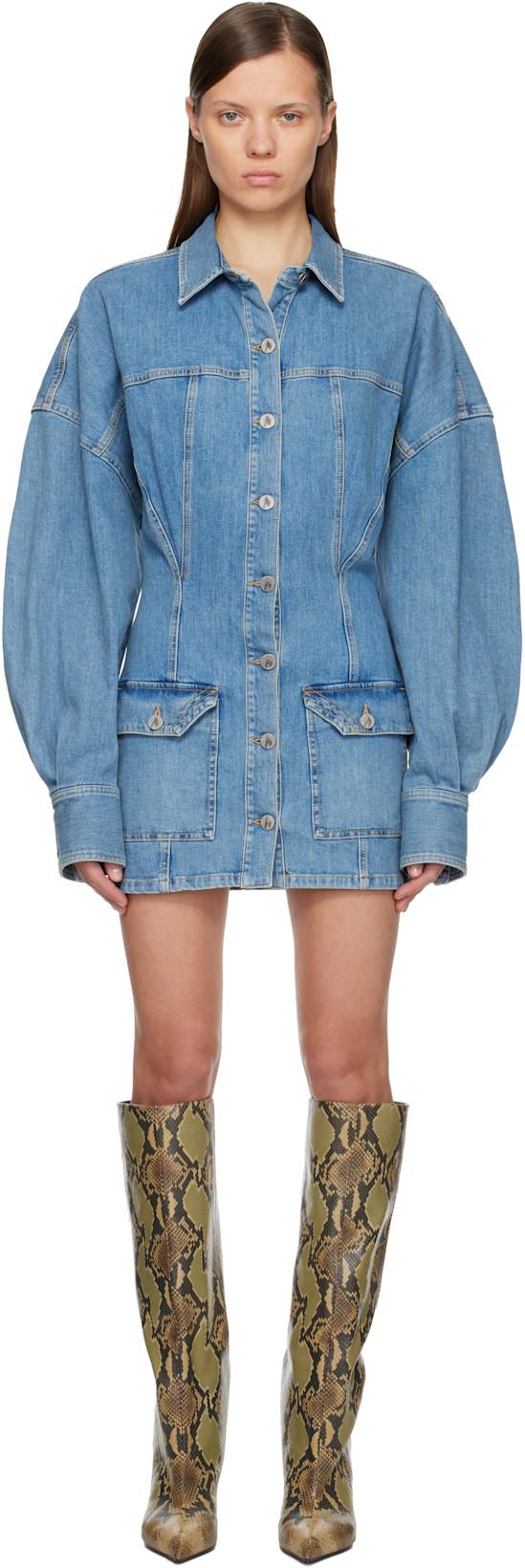 Blue Washed Denim Minidress by THE ATTICO