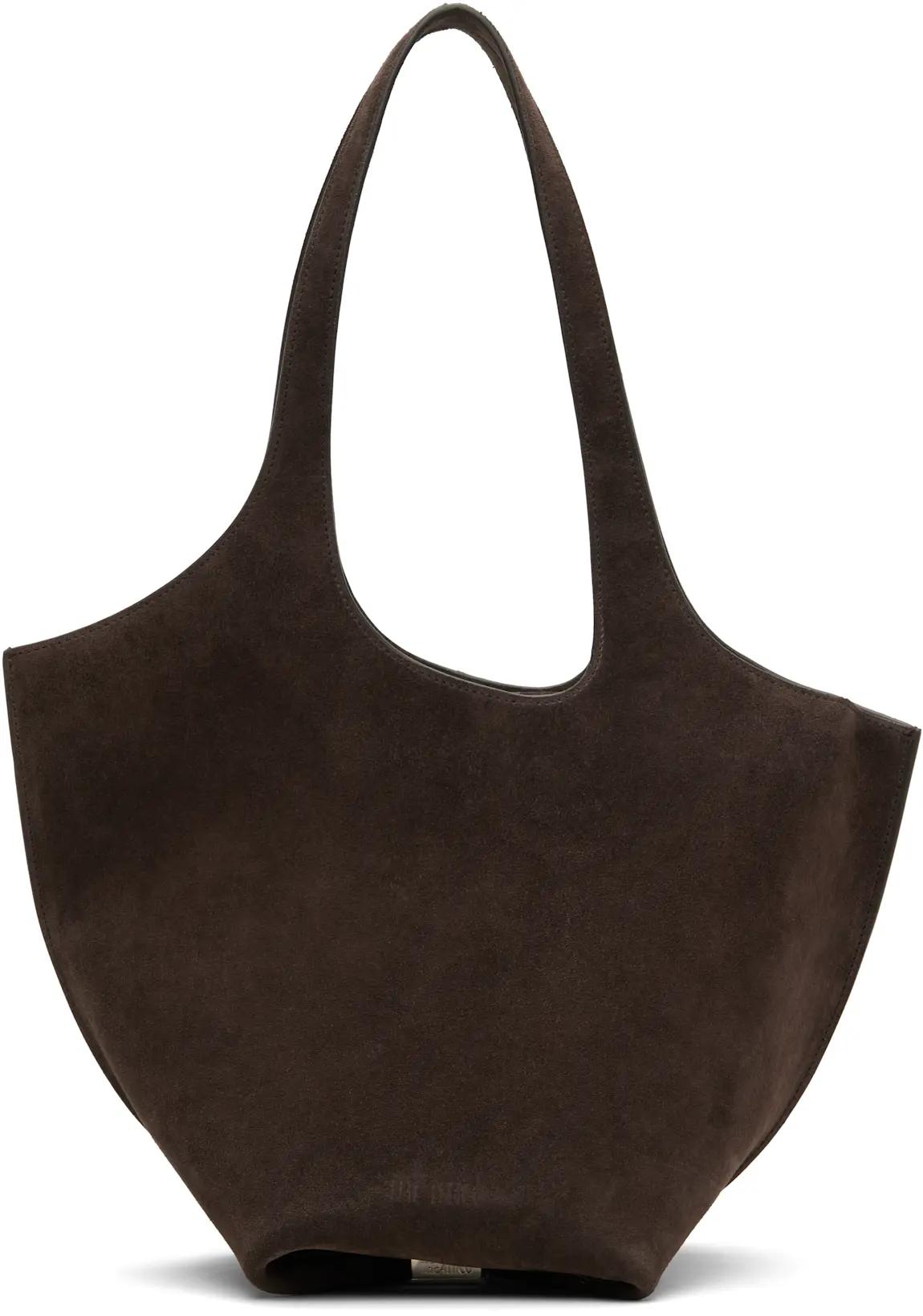 Brown La Scoop Shoulder Bag by THE ATTICO