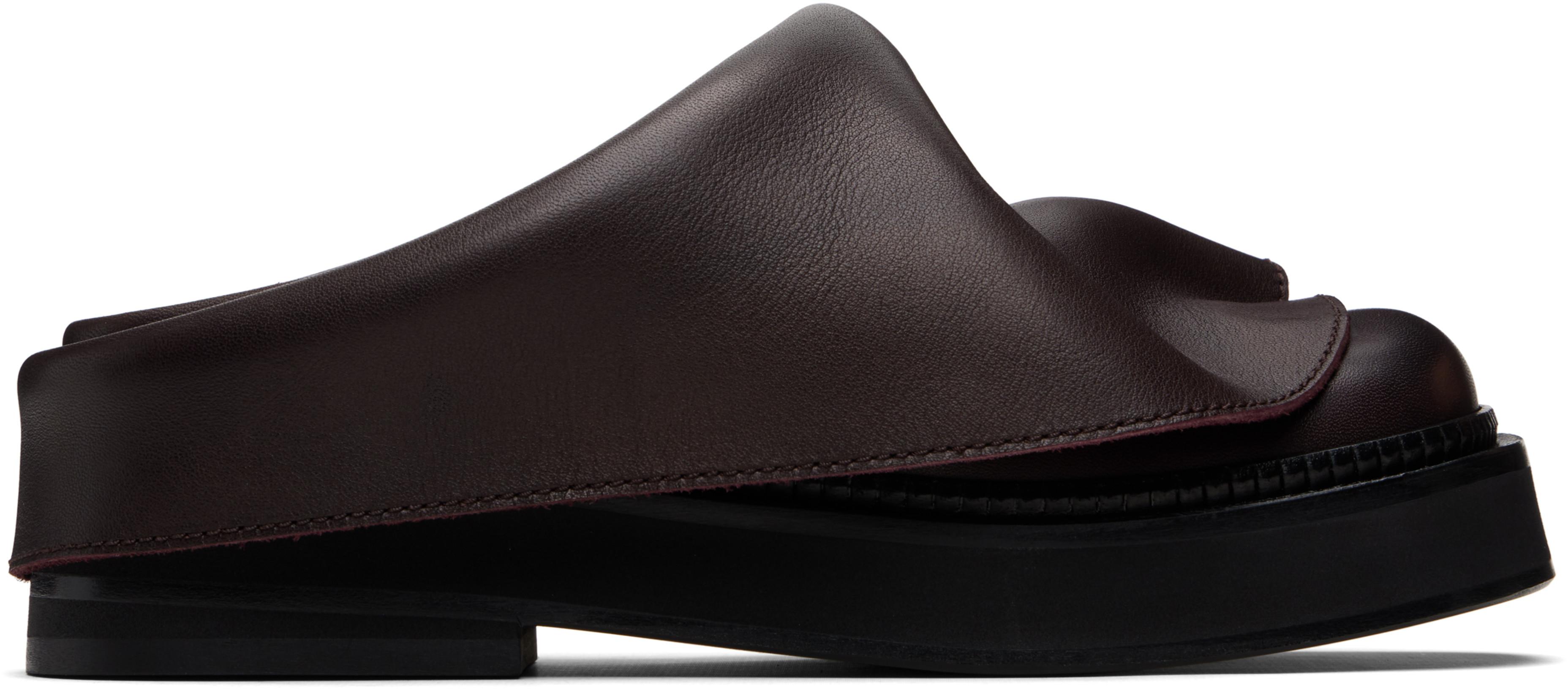 Brown Mini Robin Sabot Loafers by THE ATTICO