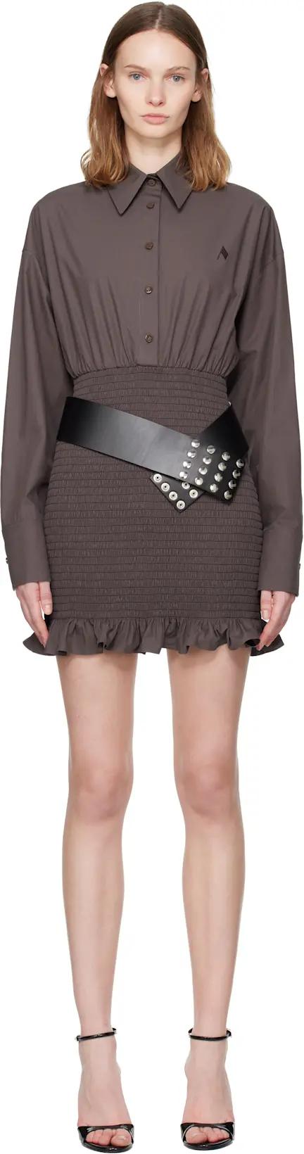 Brown Popeline Minidress by THE ATTICO