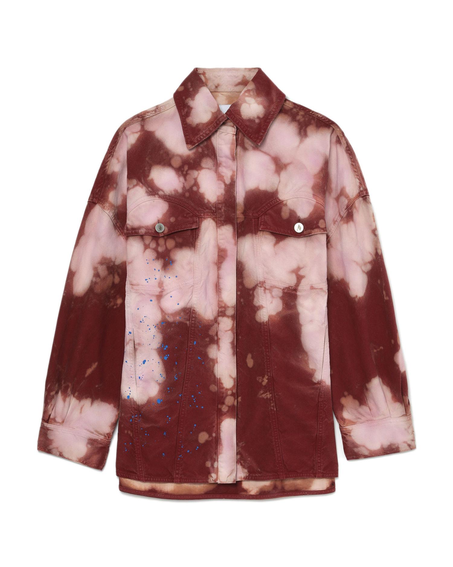 Elaine pink and Bordeaux short coat by THE ATTICO