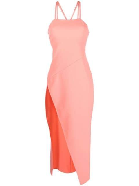 Fujiko double-strap asymmetric midi dress by THE ATTICO