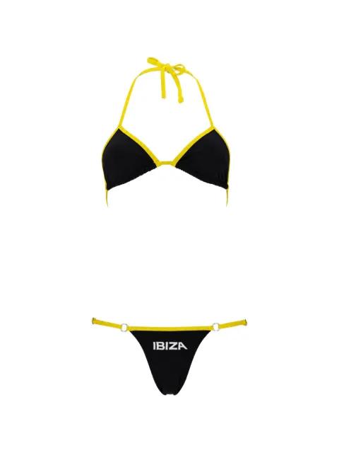 Ibiza-print triangle bikini by THE ATTICO