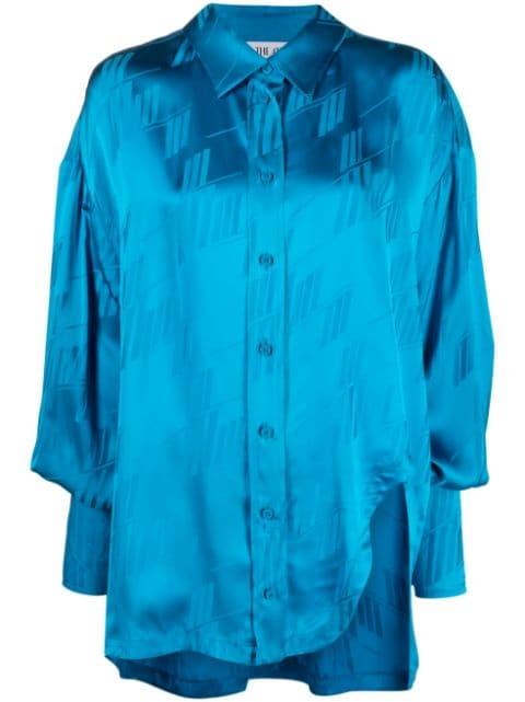 Kota logo-jacquard asymmetric shirt by THE ATTICO