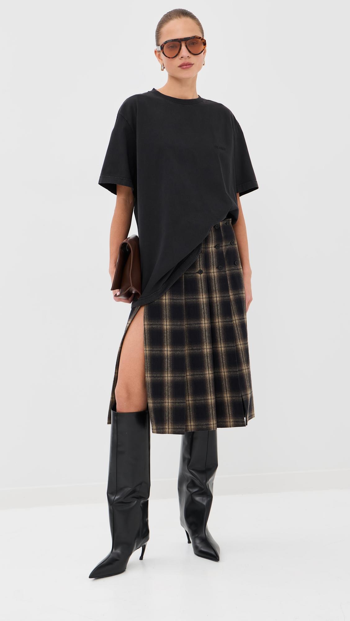 Midi Pleated Plaid Skirt by THE ATTICO
