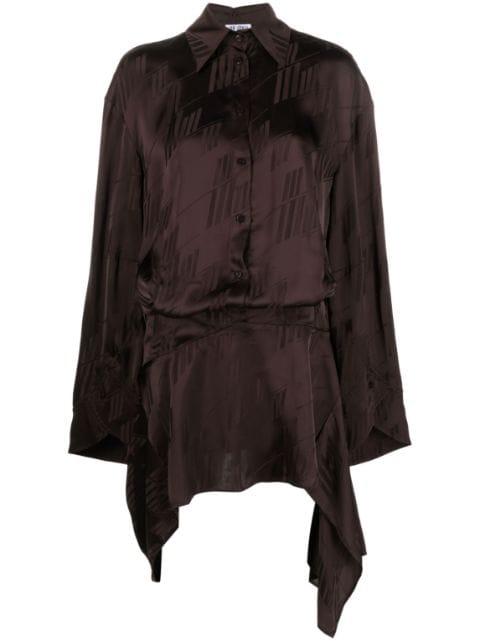 Mischa logo-jacquard asymmetric shirtdress by THE ATTICO