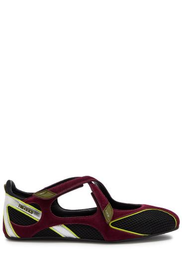 Panelled mesh-knit ballet flats by THE ATTICO