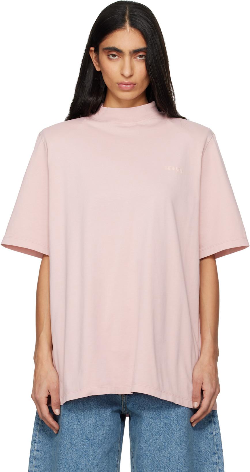 Pink Padded Shoulder T-shirt by THE ATTICO