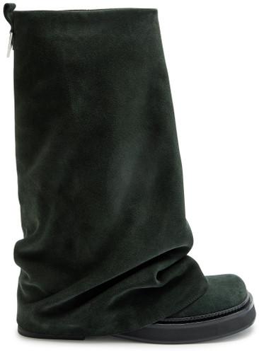 Robin layered suede combat boots by THE ATTICO