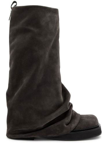 Robin layered suede combat boots by THE ATTICO