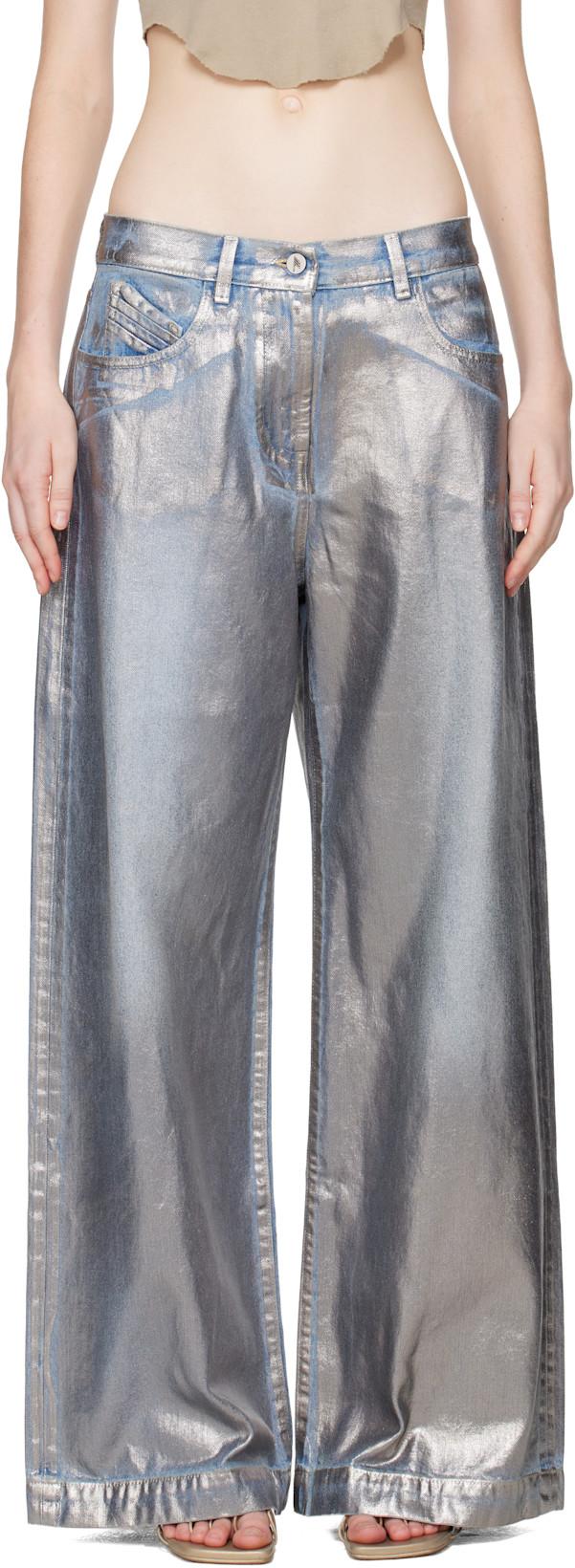 Silver Long Jeans by THE ATTICO