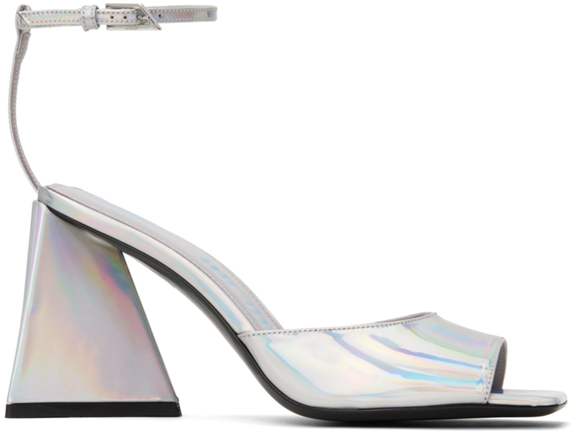 Silver Piper Heeled Sandals by THE ATTICO
