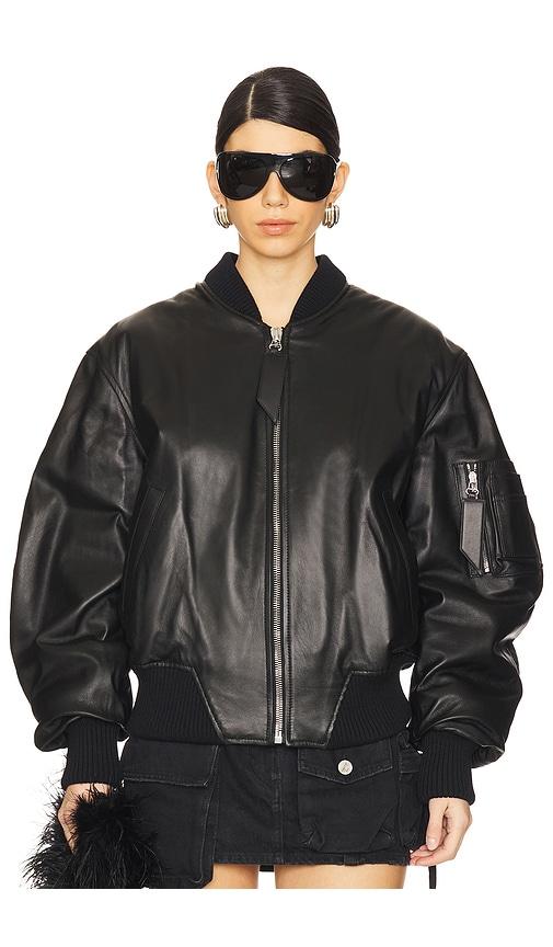 THE ATTICO Anja Bomber Jacket in Black by THE ATTICO