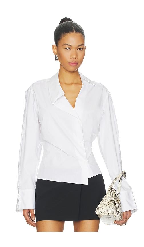 THE ATTICO Asymmetrical Shirt in White by THE ATTICO
