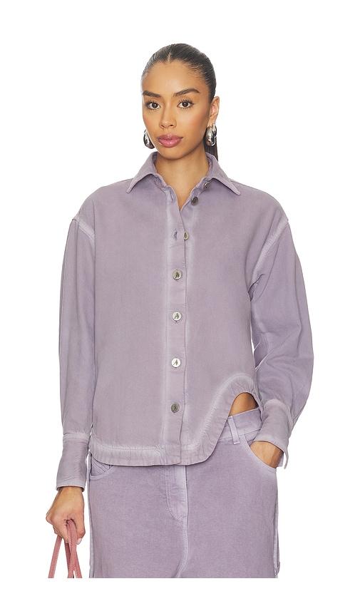 THE ATTICO Bomber Shirt Jacket in Mauve by THE ATTICO