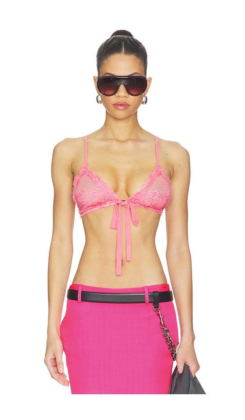 THE ATTICO Bow Lace Bra in Pink by THE ATTICO
