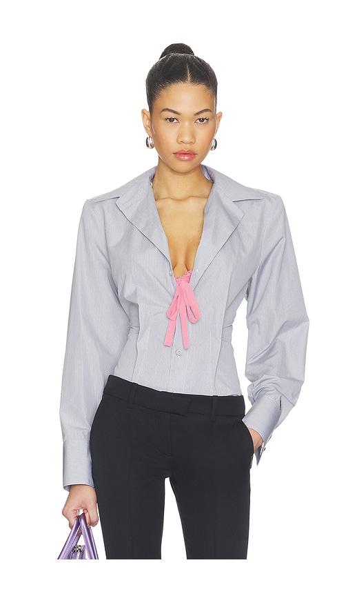 THE ATTICO Button Down Shirt in Grey by THE ATTICO