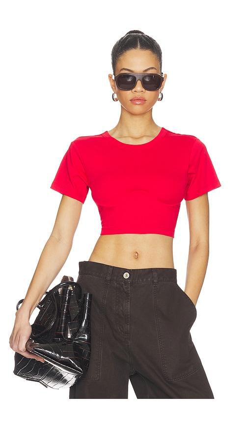 THE ATTICO Cropped T-Shirt in Red by THE ATTICO
