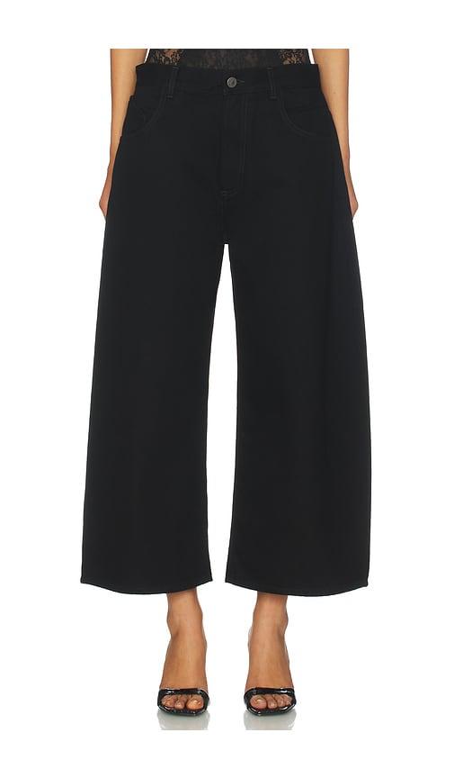 THE ATTICO Curved Short Leg in Black by THE ATTICO